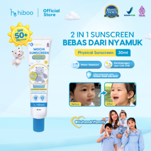 Hiboo Mochi Double Protection Physical Sunscreen SPF 50+ PA++++ with Anti Mosquito Fresh Scent